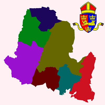 An outline map of the Benefice