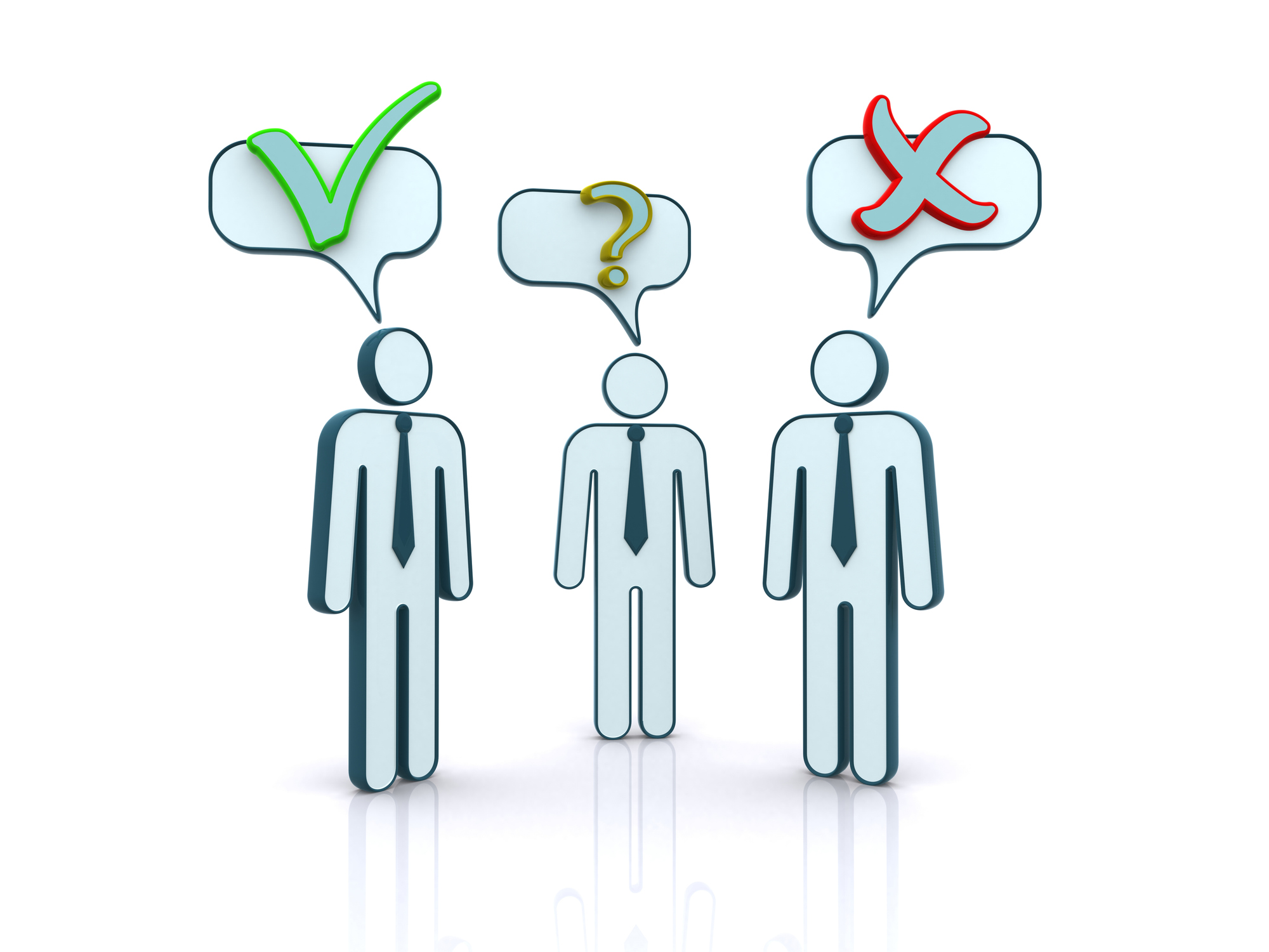 three people saying yes maybe no