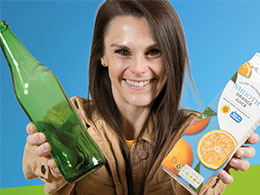 A woman holding waste